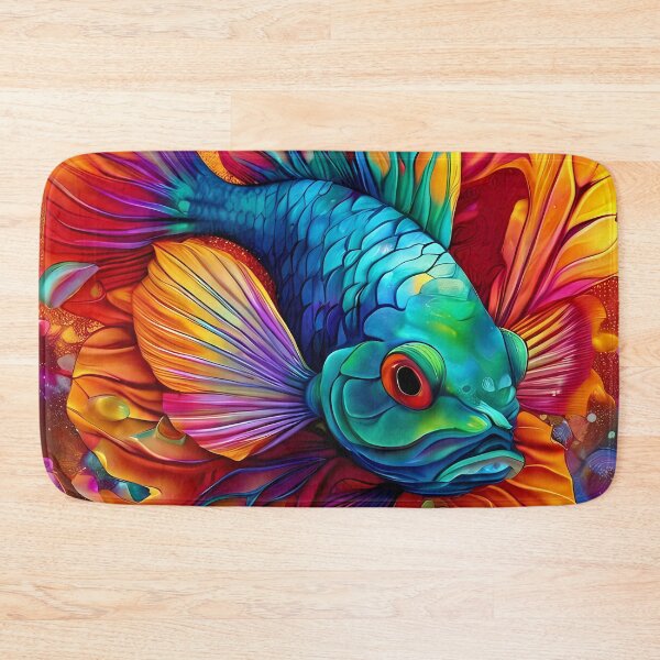 Item preview, Colorful fish in an abstract floral world designed and sold by Mianku | Für das Leben.