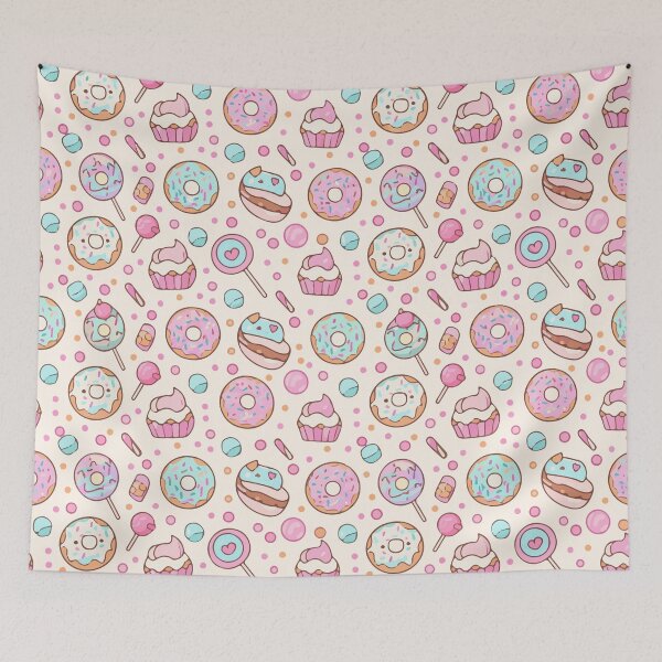 Item preview, Cute Donuts & Cupcakes Seamless Pattern – Pastel Kawaii Desserts designed and sold by Mizzey Meerkat.