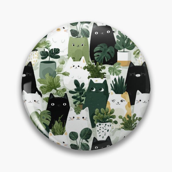 Item preview, Botanical Cat Pattern – Cute Cats with Plants Design     | Cat Lover | botanical | Gift idea  designed and sold by VieUnique.
