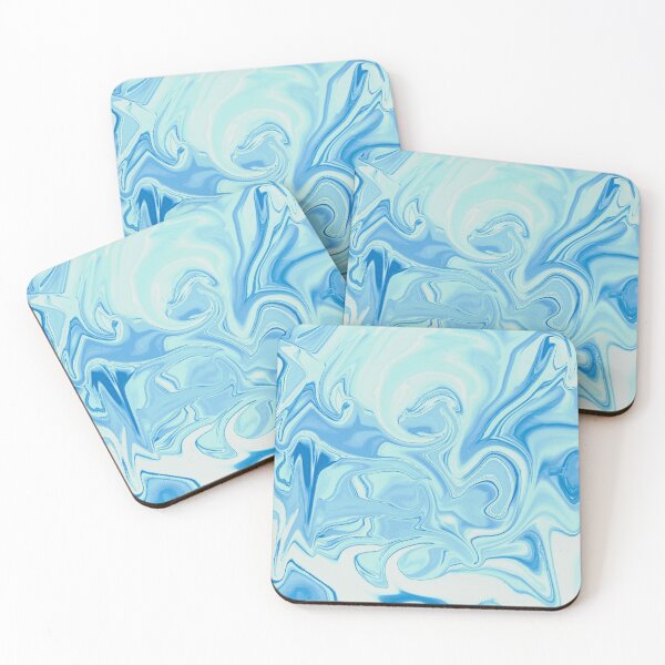Item preview, Azure Mist – Abstract Swirl in Icy Blue and Pearly White designed and sold by Catfcreations.