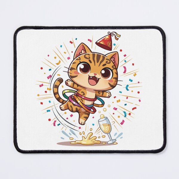 Item preview, Bengal Cat Wild Fail New Year Chibi Funny Sarcastic Spotted Cat Holiday Design designed and sold by GiftsForge.