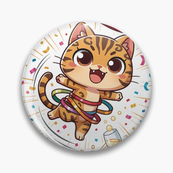 Item preview, Bengal Cat Wild Fail New Year Chibi Funny Sarcastic Spotted Cat Holiday Design designed and sold by GiftsForge.