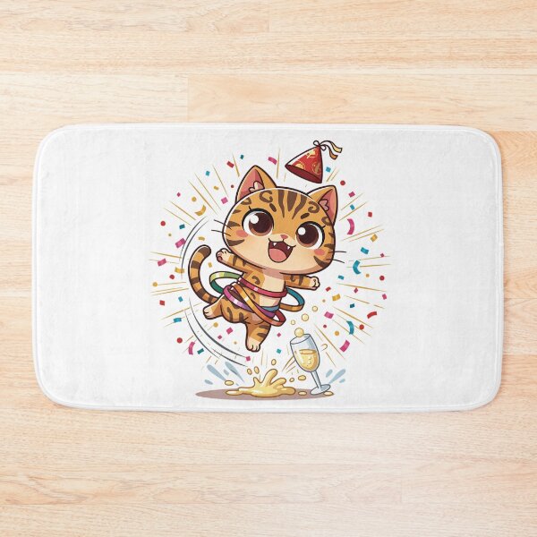 Item preview, Bengal Cat Wild Fail New Year Chibi Funny Sarcastic Spotted Cat Holiday Design designed and sold by GiftsForge.