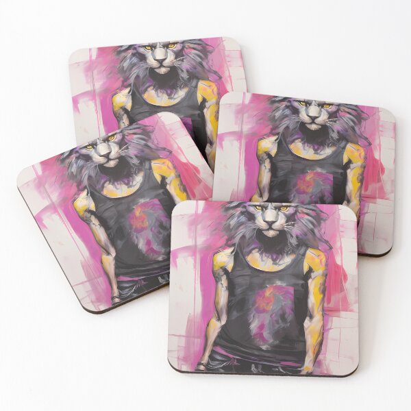 Item preview, Lion's head on a stylish human figure designed and sold by Mianku | Für das Leben.