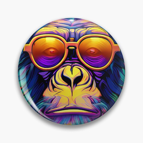 Item preview, Monkey with sunglasses in pop art style designed and sold by Mianku | Für das Leben.