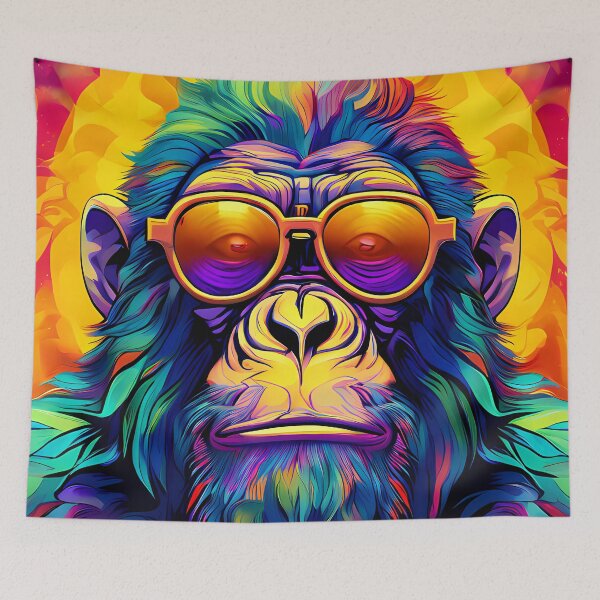 Item preview, Monkey with sunglasses in pop art style designed and sold by Mianku | Für das Leben.