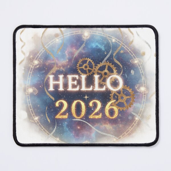 Item preview, Hello 2026: Celestial Steampunk Galaxy Art designed and sold by Mido-artister.