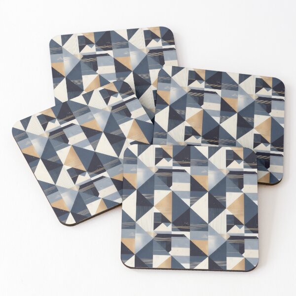 Item preview, Geometric Pattern Design with Blue Triangles and Abstract Textile Symmetry designed and sold by SplashTastic.