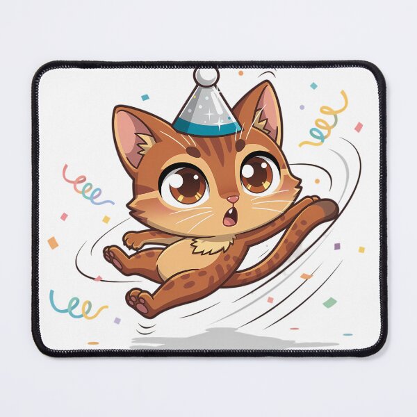 Item preview, Abyssinian Cat Speedy Slip New Year Chibi Funny Fast Cat Sarcastic Holiday Design designed and sold by GiftsForge.