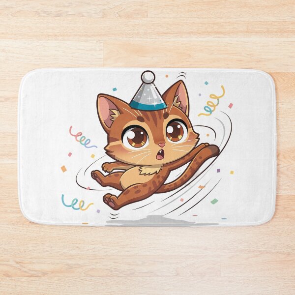 Item preview, Abyssinian Cat Speedy Slip New Year Chibi Funny Fast Cat Sarcastic Holiday Design designed and sold by GiftsForge.