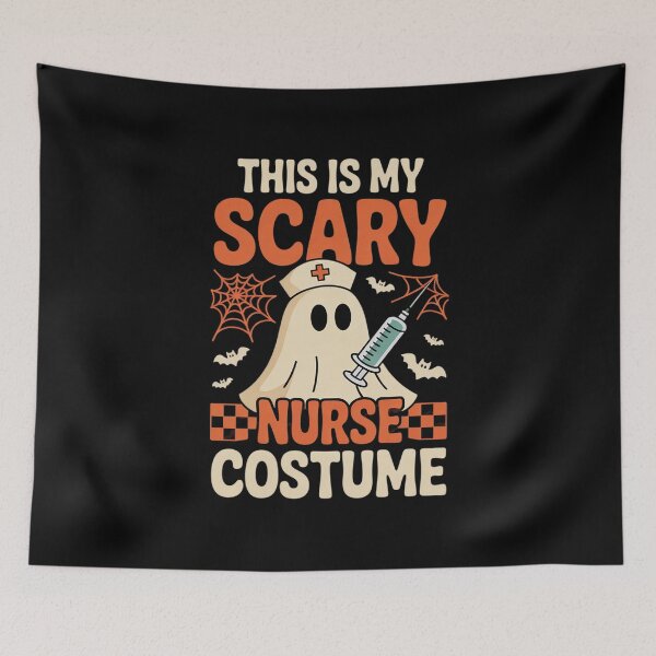 Item preview, Groovy Halloween My Scary Nurse Costume Cute Ghost Scrub Top  designed and sold by PowAcademy.