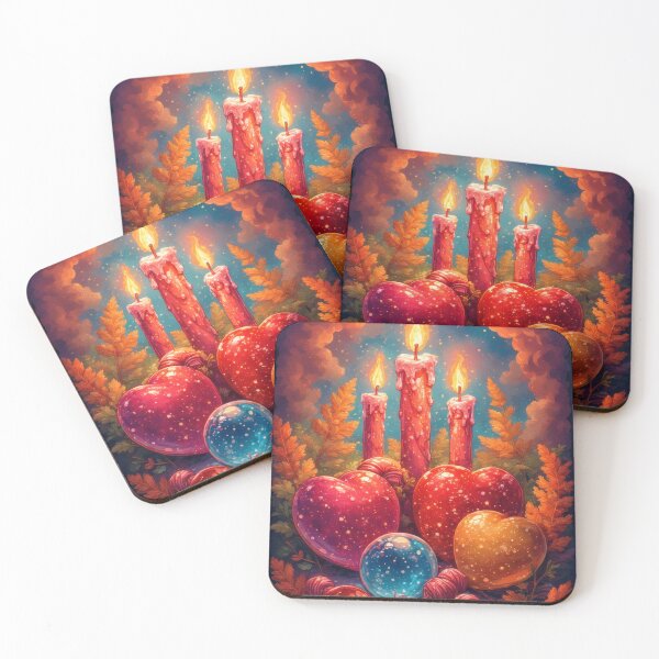 Item preview, Romantic candles, hearts and autumn leaves designed and sold by Mianku | Für das Leben.