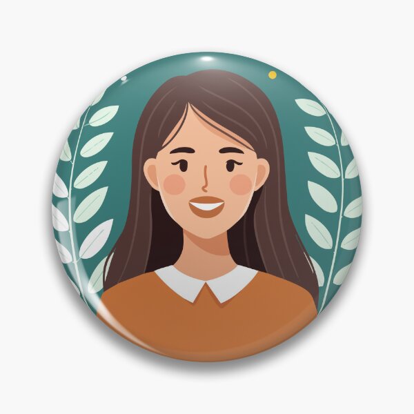 Item preview, A flat vector illustration of a young woman with long hair designed and sold by O1 Design.