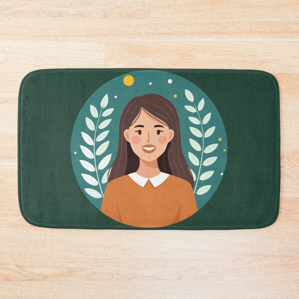 Item preview, A flat vector illustration of a young woman with long hair designed and sold by O1 Design.