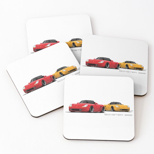 Item preview, Red and Yellow 986 Boxster S 2 car Illustration Essential designed and sold by blackdogshop.