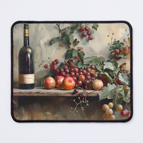 Item preview, Vintage Fruit and Wine Still Life Painting, Kitchen Farmhouse Art designed and sold by SavageVision.