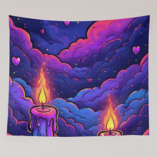 Item preview, Glowing candles in a magical cloudy sky designed and sold by Mianku | Für das Leben.