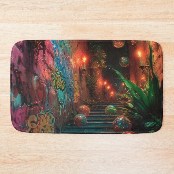 Item preview, Staircase covered in spheres, graffiti, candlelight designed and sold by Mianku | Für das Leben.