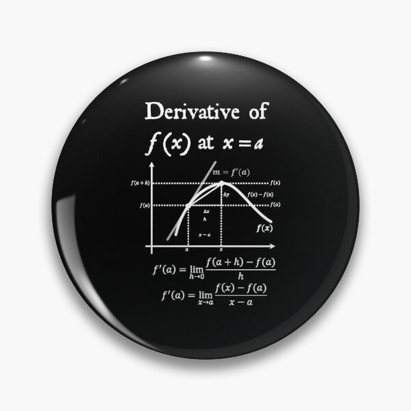Item preview, Nerdy Vintage Derivative of f(x) at x=a Calculus Math Teacher White Text designed and sold by MathWare MathClips.