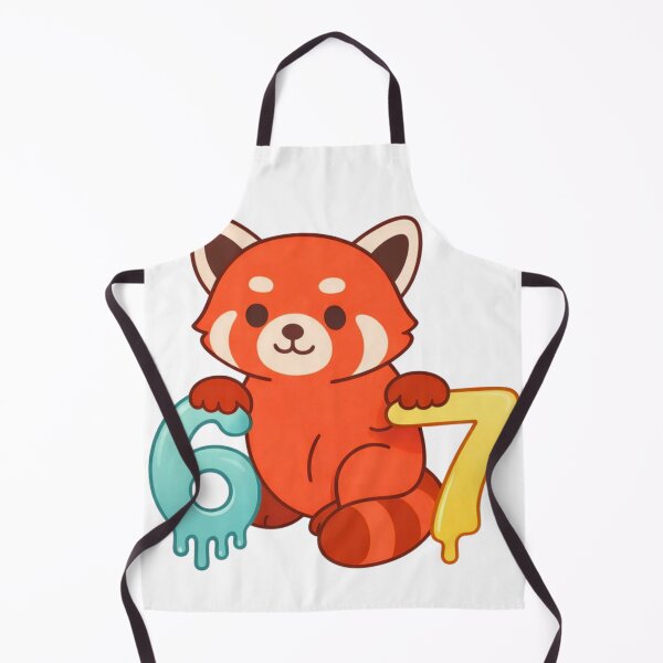 Item preview, Red Panda 67 Cute Aesthetic Design – Dripping Numbers, Pastel Animal Art designed and sold by bilal sibgui.