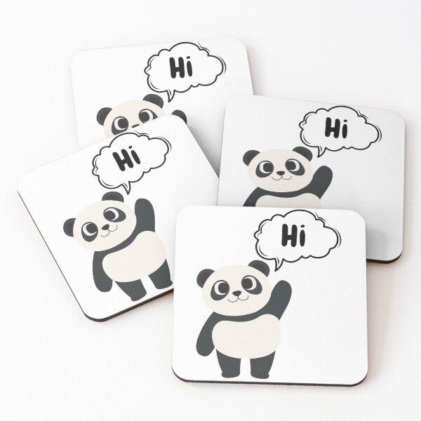 Item preview, Cute Panda Saying Hi – Minimal Cartoon Illustration designed and sold by TorqueThread.