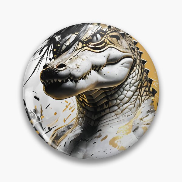 Item preview, Crocodile Warrior in Gold and White designed and sold by Mianku | Für das Leben.