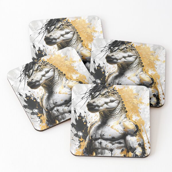 Item preview, Crocodile Warrior in Gold and White designed and sold by Mianku | Für das Leben.