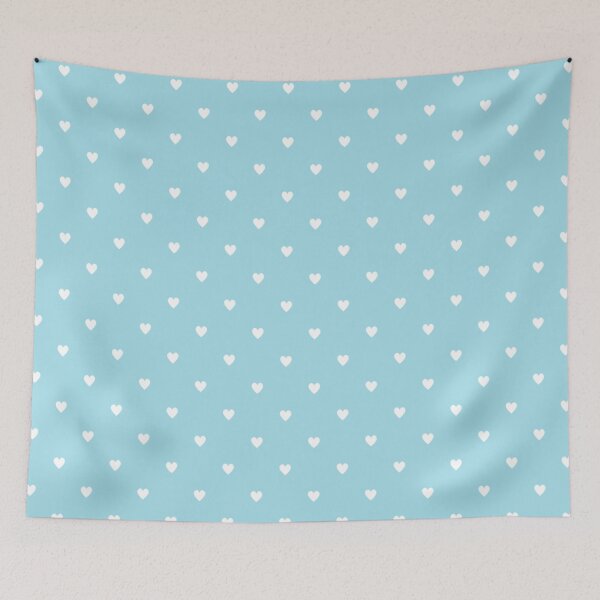 Item preview, White heart pattern on a blue background designed and sold by snoWorkshop.