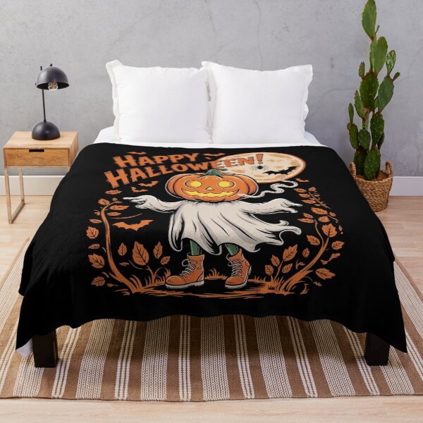 Item preview, Halloween Pumpkin Ghost Autumn Leaves Art  designed and sold by PowAcademy.