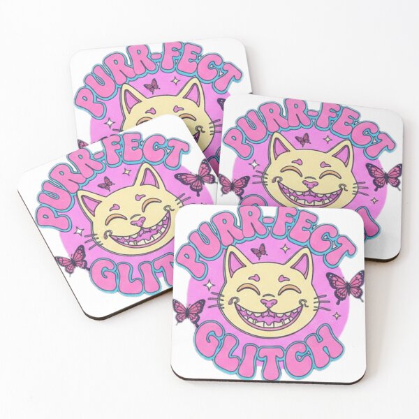 Item preview, "Purr-fect Glitch" – Sticker Retro de Gato Psicodélico con Mariposas designed and sold by Bit Canvas.