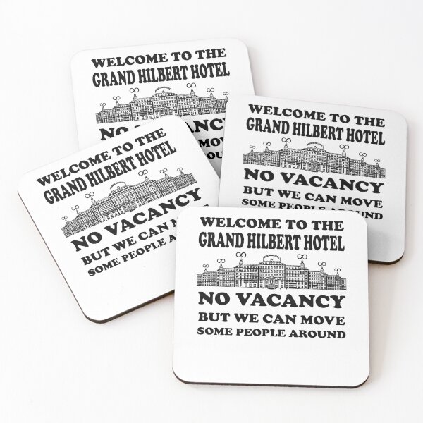 Item preview, Nerdy Vintage Welcome to the Grand Hilbert Hotel No Vacancy But We Can Move Some People Around Math Teacher Black Text designed and sold by MathWare MathClips.