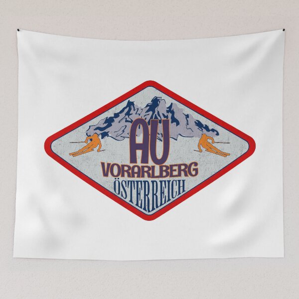 Item preview, Au, Vorarlberg, Osterreich, Austria, Vintage skiing badge design designed and sold by Wanderful-roads.