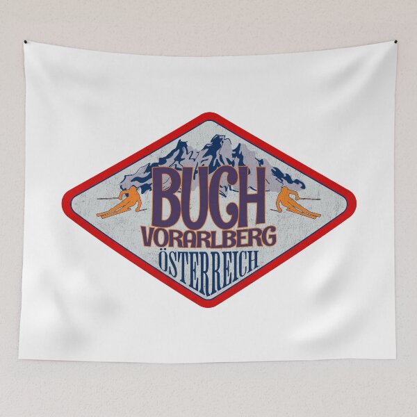 Item preview, Buch, Vorarlberg, Osterreich, Austria, Vintage skiing badge design designed and sold by Wanderful-roads.