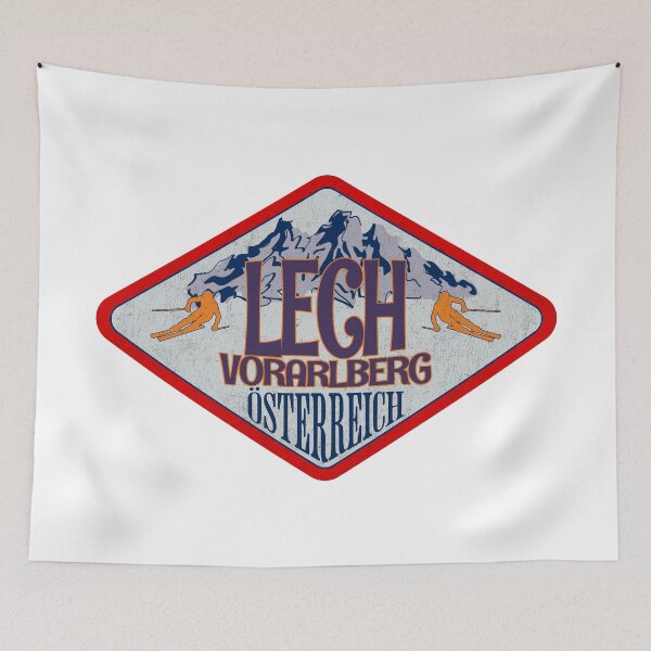 Item preview, Lech, Vorarlberg, Osterreich, Austria, Vintage skiing badge design designed and sold by Wanderful-roads.