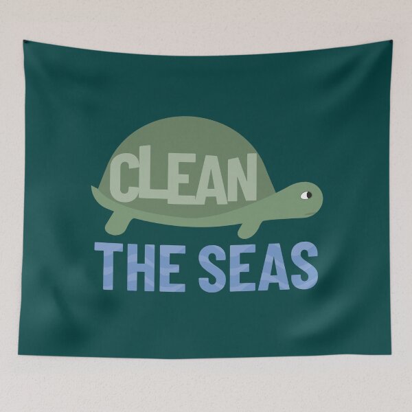 Item preview, Clean the seas turtle saying designed and sold by Innet.