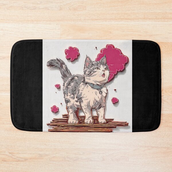 Item preview, Cute Comic Kitten with Speech Bubble Illustration designed and sold by Grafititee.