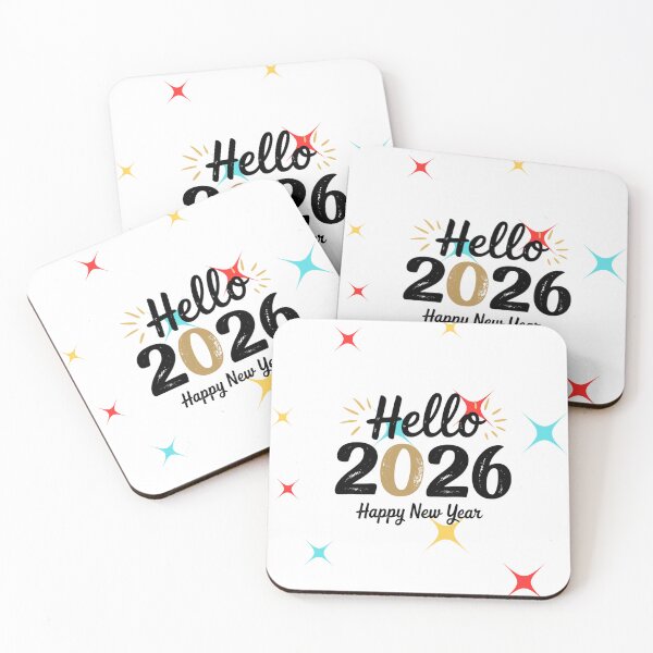 Item preview, Happy New Year 2026 Festive Stars on Black. New Year 2026 Party Stars Minimal Black Design, New Year 2026 Starburst Festive Graphic designed and sold by GDbanners.