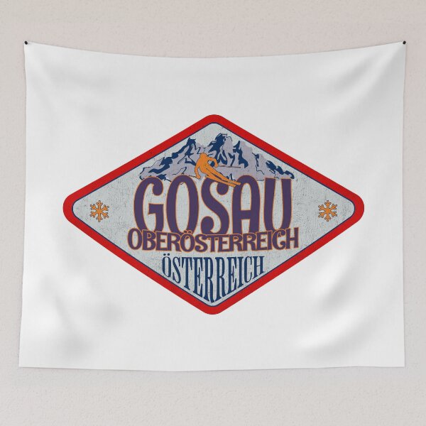 Item preview, Gosau, Oberösterreich, Osterreich, Austria, Vintage skiing badge design designed and sold by Wanderful-roads.