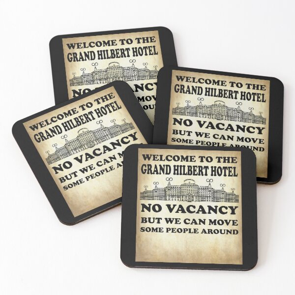 Item preview, Nerdy Vintage Welcome to the Grand Hilbert Hotel No Vacancy But We Can Move Some People Around Math Teacher Black Text Parchment designed and sold by MathWare MathClips.