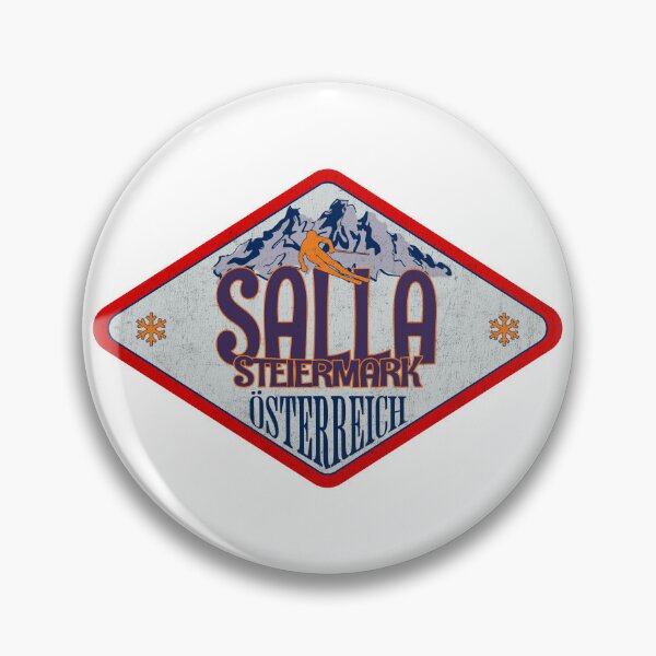 Item preview, Salla, Steiermark, Osterreich, Austria, Vintage skiing badge design designed and sold by Wanderful-roads.