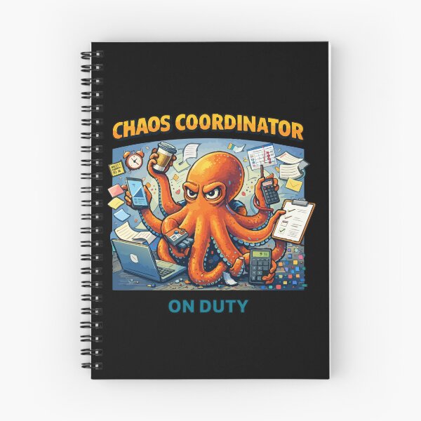 Artikelvorschau, Chaoskoordinator – Im Dienst (Oktopus-Multitasking-Arbeitshumor) entworfen und verkauft von BeetleDots.
