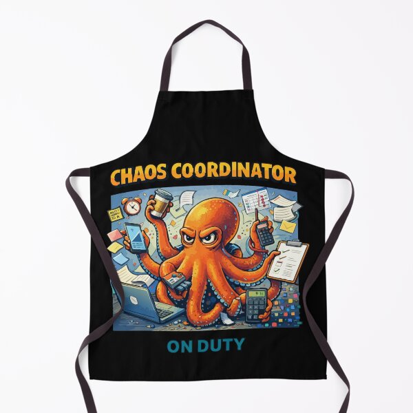 Artikelvorschau, Chaoskoordinator – Im Dienst (Oktopus-Multitasking-Arbeitshumor) entworfen und verkauft von BeetleDots.