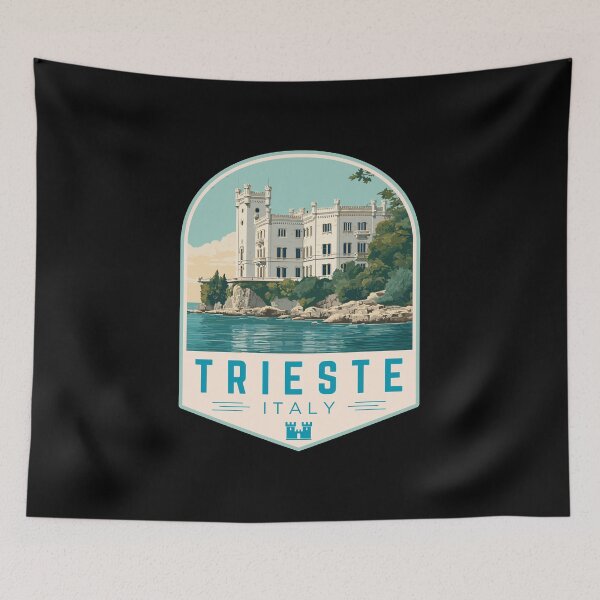 Item preview, Trieste in Friuli-Venezia Giulia, Italy Retro Travel Art Badge designed and sold by MaateoDesign.