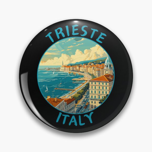 Item preview, Trieste in Friuli-Venezia Giulia, Italy Retro Travel Art Circle Emblem designed and sold by MaateoDesign.