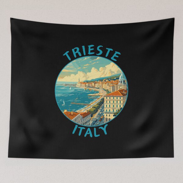 Item preview, Trieste in Friuli-Venezia Giulia, Italy Retro Travel Art Circle Emblem designed and sold by MaateoDesign.