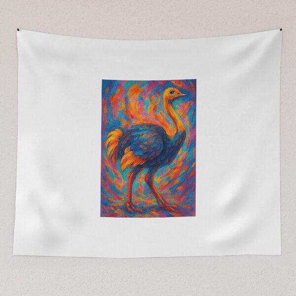 Item preview, Majestic Ostrich in Vivid Colors – Art for Animal Lovers designed and sold by luckyyouth.