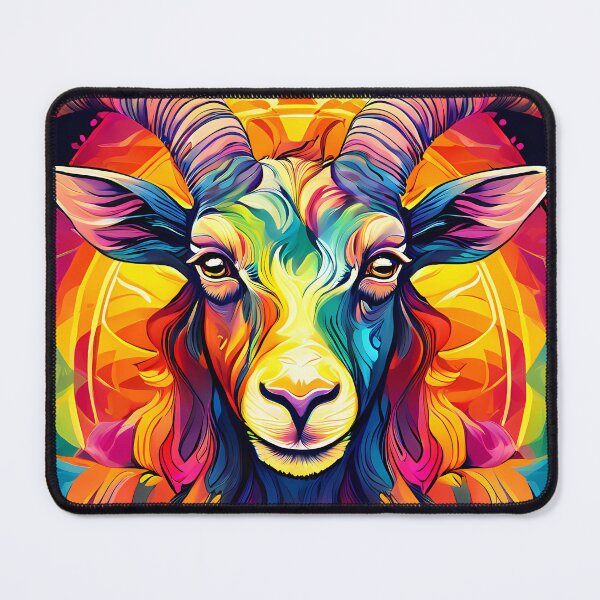 Item preview, Colorful goat portrait in expressionist style designed and sold by Mianku | Für das Leben.