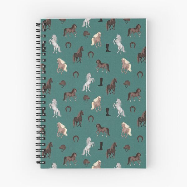 Item preview, Vintage Equestrian Horses Pattern on Teal designed and sold by AnnikaisDrawing.
