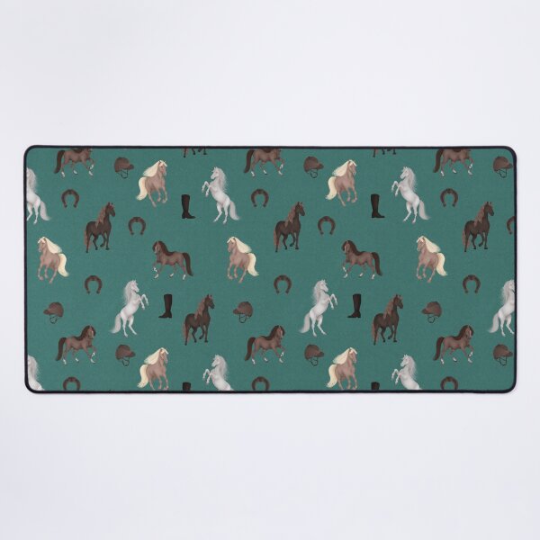 Item preview, Vintage Equestrian Horses Pattern on Teal designed and sold by AnnikaisDrawing.