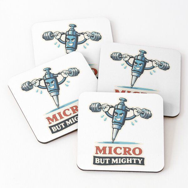 Item preview, Micro But Mighty — Pipette Weightlifter (Lab Tech Humor) designed and sold by BeetleDots.